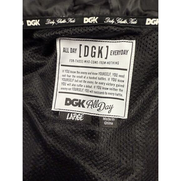 DGK "Dirty Ghetto Kids" Windbreaker Black Polyester Jacket Long Sleeve Men’s L - Picture 2 of 16